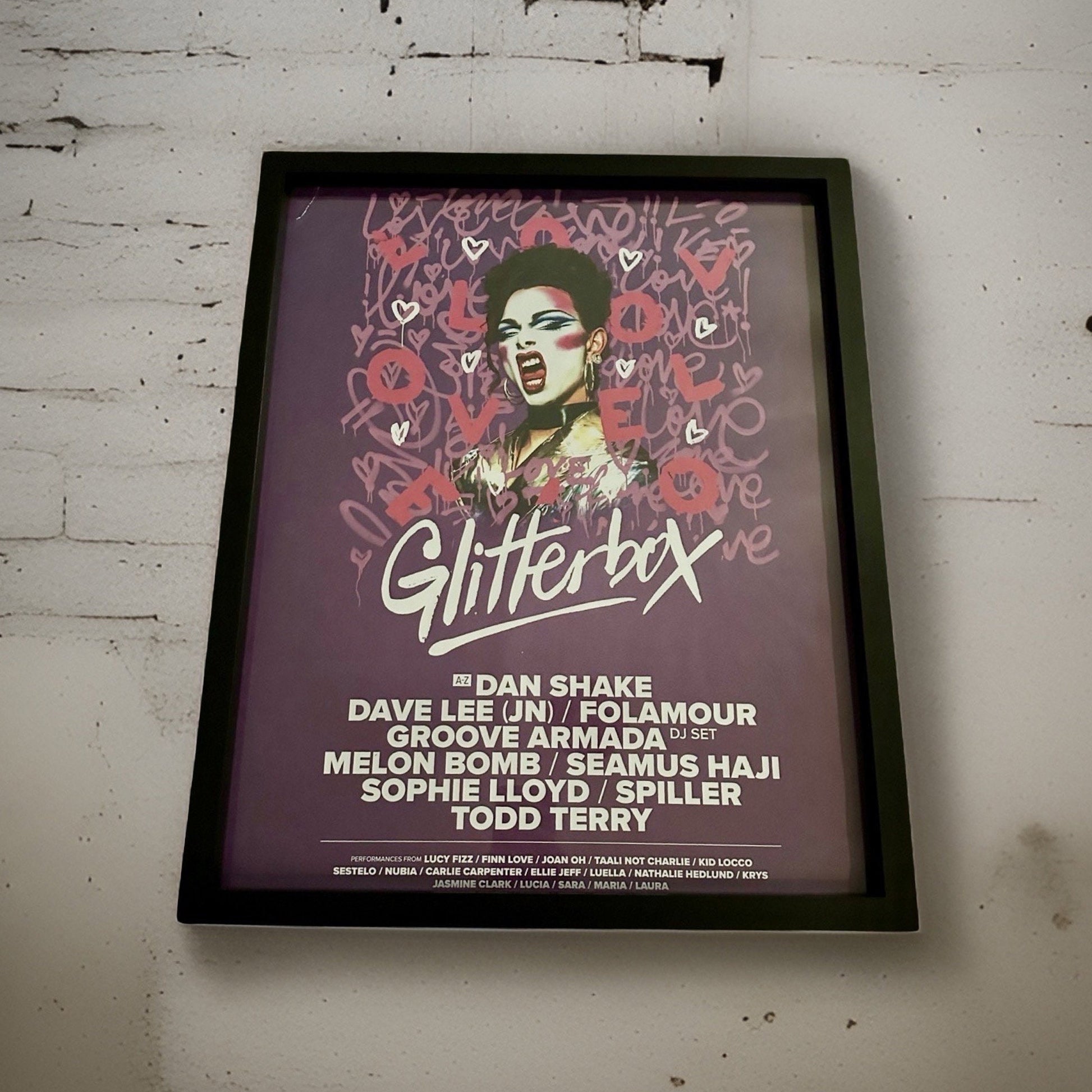 Glitterbox ~ Genuine Hi Ibiza Framed Dj Artwork | A3 Luxury Black Frame