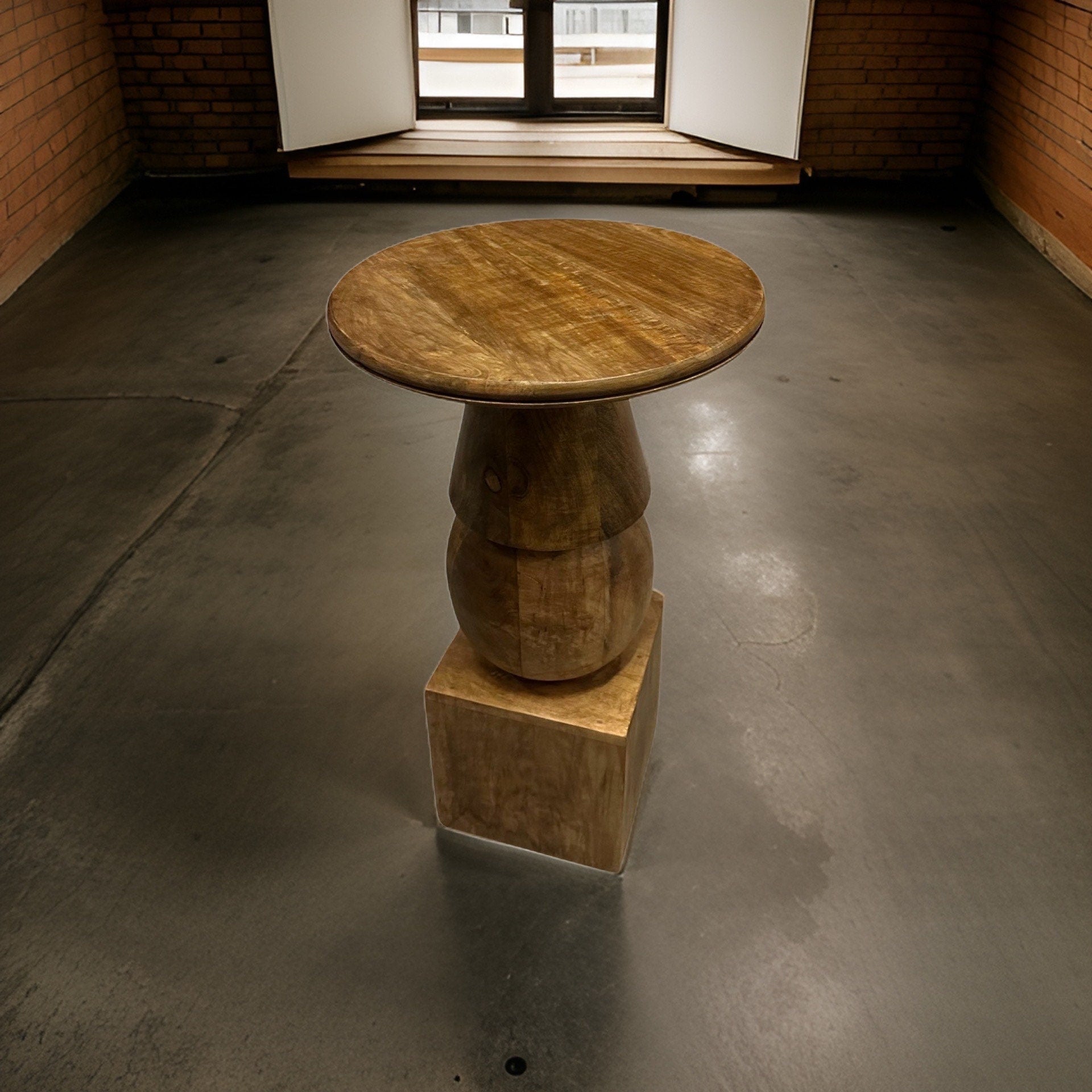 Solid Wood Side Coffee Table Retro Stool