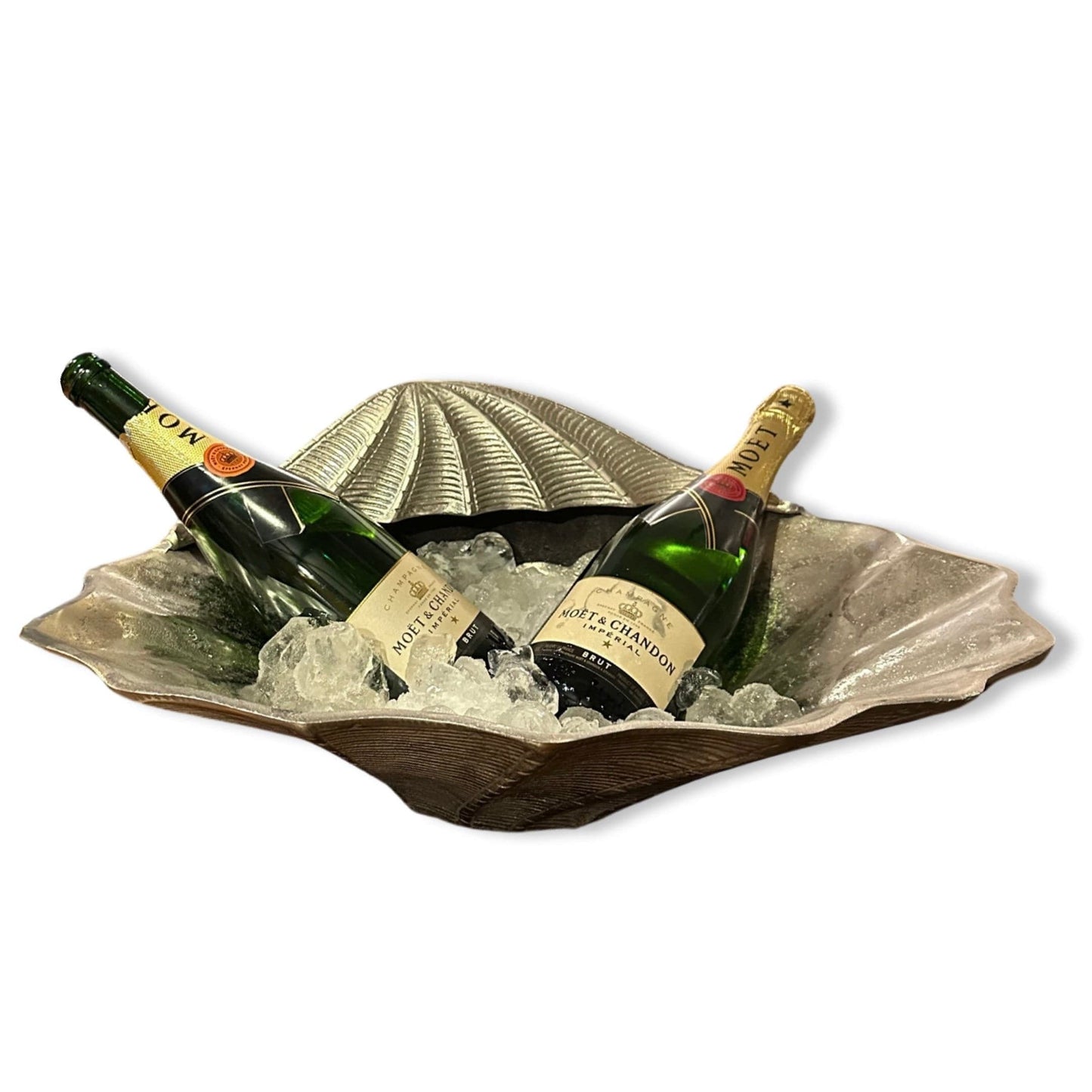 Clam Shell XXL ~ Solid Champagne Ice Bucket ~ Wine Cooler ~ Fruit Bowl