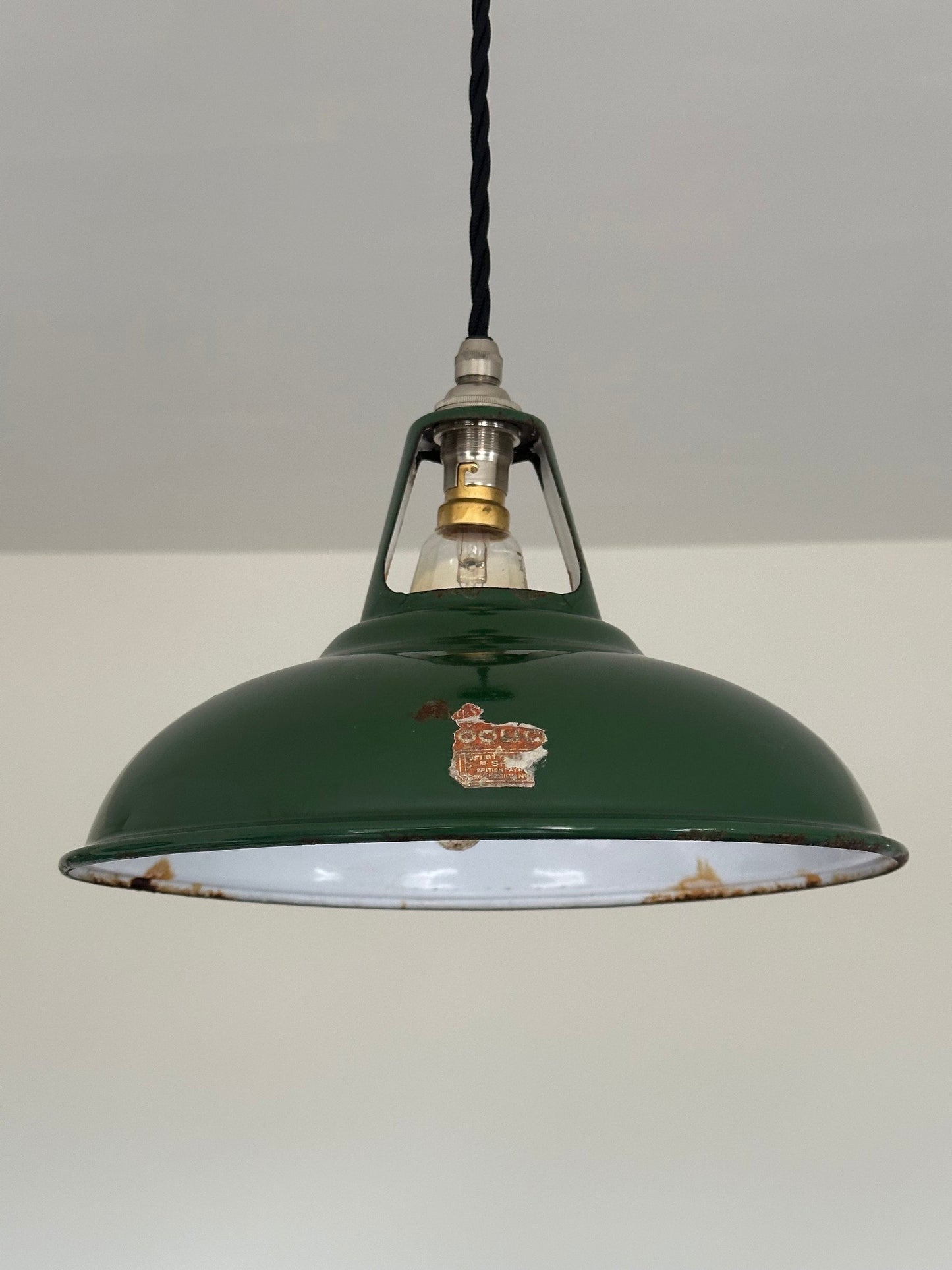 Geniune Green Solid Coolicon 1932 Shade Pendant Set Light 11 Inch | Ceiling Dining Room | Kitchen Table | Vintage Filament Bulb