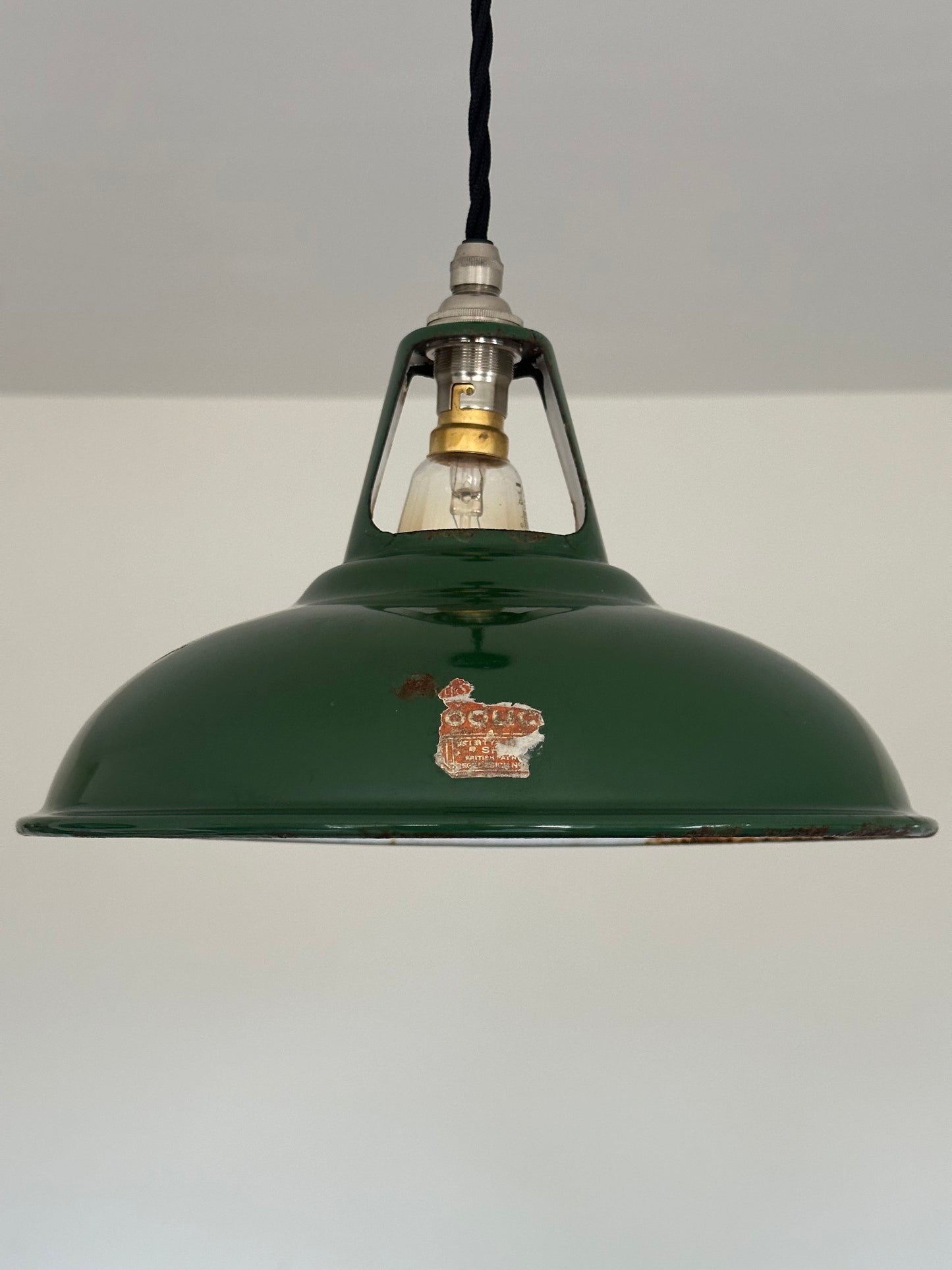 Geniune Green Solid Coolicon 1932 Shade Pendant Set Light 11 Inch | Ceiling Dining Room | Kitchen Table | Vintage Filament Bulb