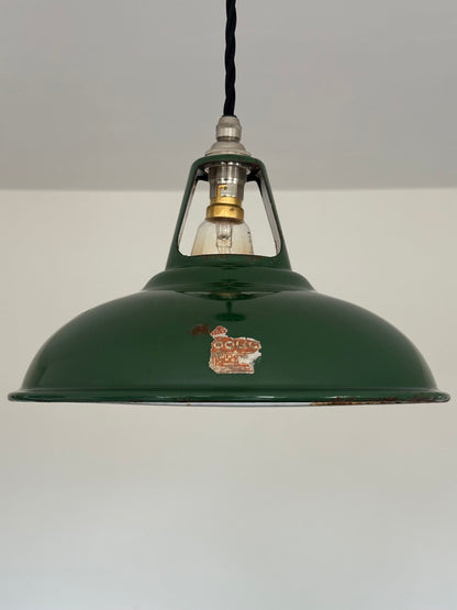 Geniune Green Solid Coolicon 1932 Shade Pendant Set Light 11 Inch | Ceiling Dining Room | Kitchen Table | Vintage Filament Bulb